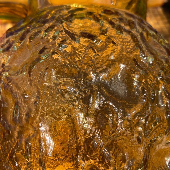 VTG Anchor Hocking Glass Crinkle Amber Pitcher. Vintage From 60s/70s 💛 - Picture 3 of 4